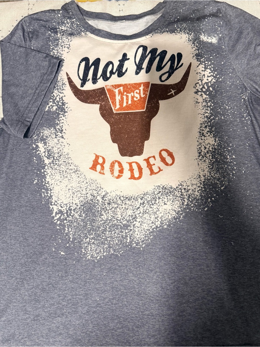 Not My First Rodeo Graphic Short Sleeve Tee - Gray Blue
